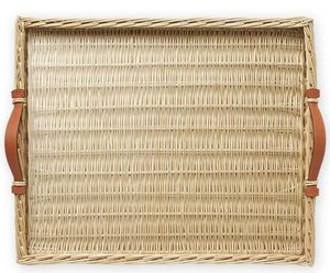 ถาดหวายสานสี่เหลี่ยมผืนผ้าแบบแฮนด์เมดถาดเสิร์ฟพร้อมหูจับสำหรับตกแต่งโต๊ะงานปาร์ตี้ถาดเสิร์ฟกาแฟแบบสาน - Product Image 6