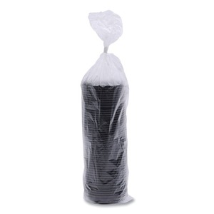 Couvre-gobelets en plastique noir Boardwalk BWKHOTBL8 pour gobelets de 8 oz. Gobelets jetables en papier, 1000 par carton - Product Image 3