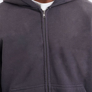 Sweats à capuche personnalisés pour hommes, poids lourd, délavés à l'acide, avec fermeture éclair, surdimensionnés 100% coton, éponge française, décontractés, épaules tombantes, coupe boxy, sweats à capuche avec fermeture éclair - Product Image 5