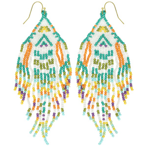 Pendientes elegantes y de moda para mujer hechos de cuentas de vidrio 100% Diseño de cuentas atractivo de calidad premium Ideal para cualquier atuendo - Product Image 3