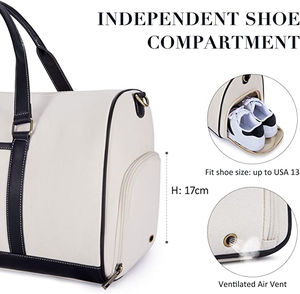 Grande capacité toile Durable Weekender sac de nuit compartiment Carry on Gym Sports Voyage Tote Duffle Bag - Product Image 4