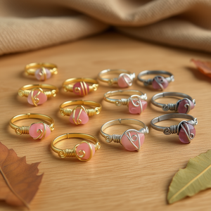 Bohemian Style Gold Plated Gemstone <b>Rings</b> Boho Jewelry Made of Alloy for Gift - Product Image 3