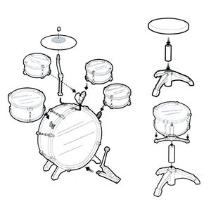 Wholesale kids drum set toy musical instruments with <b>stool</b> drumsticks musical educational gift age 3-8 - Product Image 3