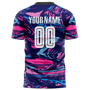 เสื้อฟุตบอลสั่งทำขายส่ง ชุดฟุตบอลแขนสั้น-โพลีเอสเตอร์ 100% สีและโลโก้สั่งทำได้ - Product Image 2