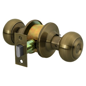 3 serrature d'ingresso di tipo ovale, ottone antico, HERMEX - Product Image 1