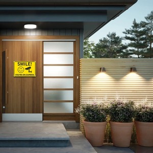 Vente chaude Smile You Are On Camera Panneau de sécurité Rectangle Résistant à la décoloration 10x7 Panneau d'avertissement de sécurité - Product Image 4