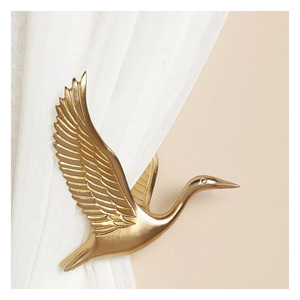 Luxury Vintage <b>Brass</b> <b>Curtain</b> Drapery <b>Holdbacks</b> Decorative Wall Tiebacks for Heavy <b>Curtains</b> & Designer Window Treatments - Product Image 3