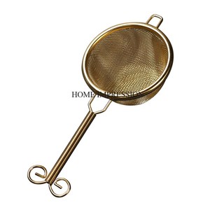 Ensemble de 2 passoires à thé en cuivre écologique Fil métallique plaqué or antique Ustensiles de cuisine et outils à café de qualité luxueuse - Product Image 3