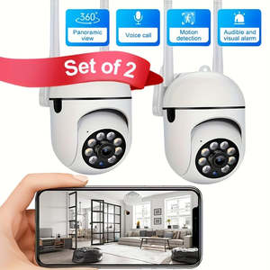 2 Conjuntos de Cámaras de Seguridad Inteligentes Inalámbricas Blancas 1296P Full HD, Conexión WiFi de 2.4GHz, Almacenamiento de Datos en la Nube de Red IP de 360 Grados - Product Image 6