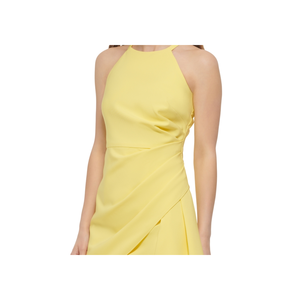 Vestito lungo da donna Vince Camuto senza maniche con scollo all'americana, giallo, taglia 2 Petite - Comodo per feste, con vita naturale, stile impero, abito da ballo a tubino con spacco - Product Image 2