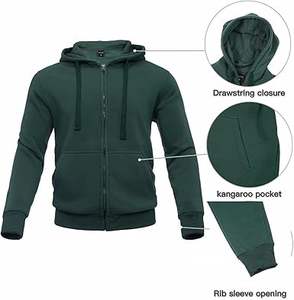 Hoodie sweat suit for men and <b>women</b> Full-Zip <b>fleece</b> track suits casual <b>jogger</b> set outdoor sportswear - Product Image 3