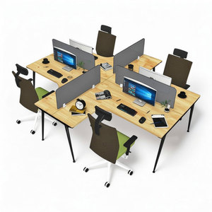 Contemporary Cross-<b>shaped</b> 4-seater Steel Legged Cluster <b>Table</b> 280x240cm HBCO054 - Product Image 1