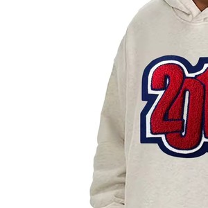 Latest <b>Design</b> Men Chenille Embroidery Hoodies High Quality Breathable Comfortable Hot Selling 100% Cotton Eco-Friendly Winter - Product Image 5