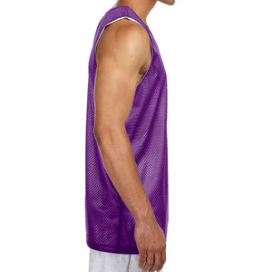 Mens Reversible <b>Mesh</b> Moisture Wicking Breathable Tank <b>Top</b> <b>Purple</b> - Product Image 3