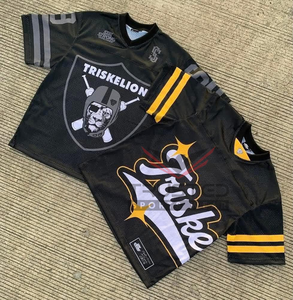 American Football Jerseys Short Sleeve Loose Fit <b>Retro</b> Mesh Breathable High Quality Quick Dry OEM Embroidered Low MOQ Custom - Product Image 4