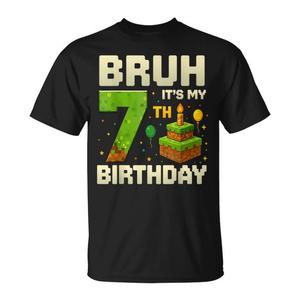 Camiseta de píxeles con diseño de juego de cumpleaños número 7 para niños de 7 años, camiseta promocional para niño de cumpleaños - Product Image 1