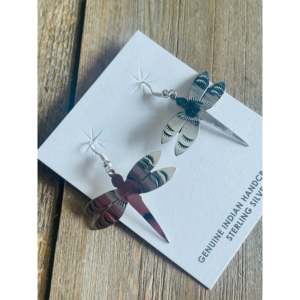 Pendientes Colgantes de Plata de Ley Navajo con Diseño de Libélula, Joyería Elegante - Product Image 2
