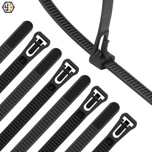 روابط بسحاب قابلة لإعادة الاستخدام ، ربطات كبل سوداء ، حزمة ربطات نايلون عالية الشد ، قابلة للتحرير من النايلون - Product Image 2