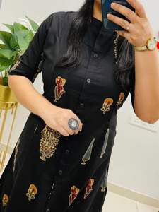 Cord-Set Regular Fit Dress pour femmes col rond tenue décontractée indienne femmes coton Kurti Pant Set - Product Image 5