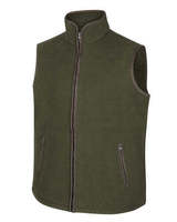 Chaleco De Forro Polar Para Hombre 350 Gsm Azul Marino/Verde Oliva, Chaleco Unisex Con Ribete Marrón Para Caza, Tiro y Uso Casual