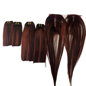 Magnifiques extensions de cheveux humains chinois Remy Taka de couleur rouge, trame de peau, sans colle, lot Piano pour femmes - Product Image 2