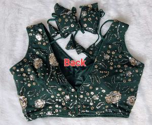 Meilleure qualité de Collection ethnique 2022 vêtements de fête pur Faux tissu séquence travail prêt à l'emploi Blouses pour dames vêtements avec sari - Product Image 3