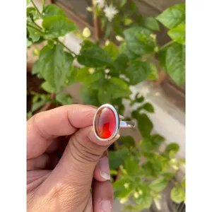 Natural <b>Garnet</b> Topaz <b>Ring</b> 925 Sterling <b>Silver</b> Handmade Gemstone Jewelry Wholesale Supplier - Product Image 2