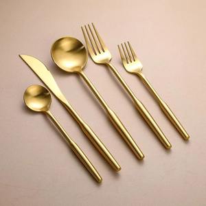 Ensemble de couverts en bois doré mat moderne, finition satinée, service de couverts de luxe, 20 pièces brossées, mariage - Product Image 3