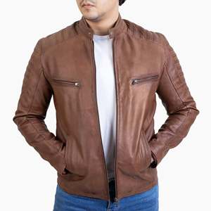 Blouson aviateur en cuir pour homme, coupe décontractée, tendance 2026 - Product Image 6