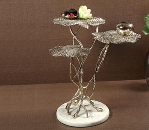 Portavelas decorativo de Mesa para el hogar, soporte de aluminio y vidrio, Color dorado, para Hotel, restaurante y sala de estar - Product Image 4