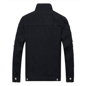 Vêtements grande taille pour hommes surdimensionnés veste en jean vintage personnalisée en coton noir prix d'usine automne Stock bas quantité minimale de commande - Product Image 2