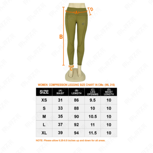 Blaze Fight Wear cintura elástica Yoga Leggings venta al por mayor XL cintura alta transpirable Spandex/poliéster Leggings cintura de secado rápido - Product Image 6