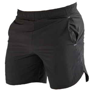 Pantalones Cortos Deportivos Casuales para Hombre, Negros, de Secado Rápido, Tejidos en Poliéster, Cintura Elástica, Corte Medio, con Bolsillos - Product Image 1