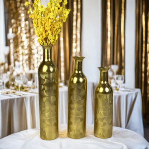 แจกันดอกไม้ตั้งพื้นทำจากทองเหลืองงานแฮนด์เมดสำหรับตกแต่งบ้านของขวัญขึ้นบ้านใหม่ - Product Image 3