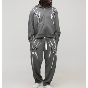 Survêtement de jogging pour homme, coupe ajustée, vêtements de sport, tenue d'entraînement confortable, tenue athlétique pour la salle de sport, la course à pied, l'entraînement, le port quotidien - Product Image 4