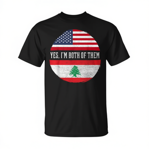 T-shirt Drapeau USA Demi-Américain Demi-Libanais avec ADN d'Origine – Produit Promotionnel - Product Image 2