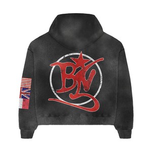 ชุดฝึกกีฬาสองชิ้นสำหรับผู้ชายกางเกงขาสั้นมีฮู้ดทันสมัยขนาดใหญ่พิเศษพิมพ์ลาย - Product Image 3