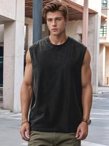 T-shirt sans manches d'été grande taille pour hommes Quick Dry Ice Silk Oversized Loose Sporting O-Neck Tank Tops - Product Image 4