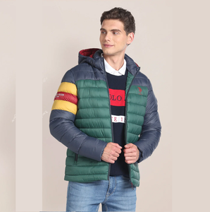 Veste d'hiver pour homme de style streetwear en gros, bloc de couleur, multi-couleurs, matelassée, imperméable, chaude, en polaire - Product Image 4