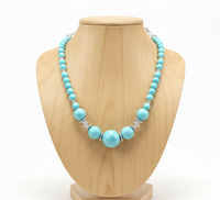 Collier de perles de Larimar naturel bleu clair, fait main, bijoux en pierres précieuses authentiques, tendance, plaqué or, argent tibétain, cadeau, vente en gros