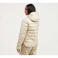 Veste bomber matelassée réversible en nylon imperméable et respirant pour femme, tricotée sur mesure, avec capuche, vente en gros