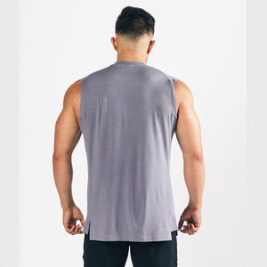 Camisetas sin mangas de entrenamiento informales para hombre, camisetas de gimnasio de punto transpirables más vendidas, camisetas lisas al por mayor para chicos, OEM de tarifa al por mayor - Product Image 4