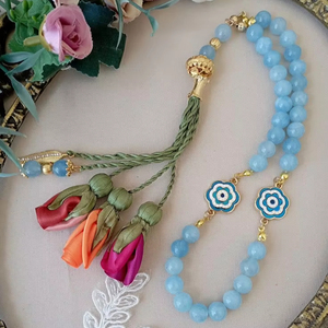 Tasbih พร้อมลูกปัดเรซินธรรมชาติลูกปัดอธิษฐานอุปกรณ์ตกแต่งสำหรับสวดมนต์ - Product Image 1