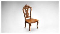 Magnifique chaise de salle à manger en teck sculpté à la main, style français, antique, pour restaurant et maison, durable et confortable