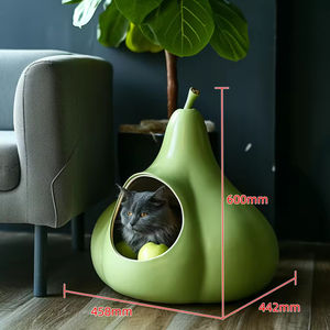 Modern <b>Waterproof</b> Wood & Plastic Pet <b>House</b> Cave Bed for <b>Cats</b> Cozy Solid Pattern Indoor Pet Home Soft Cushion Smart Pet Products - Product Image 2