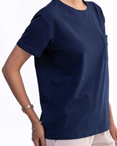 T-shirt de fitness à séchage rapide pour femmes doux et confortable parfait pour l'exercice course à pied et activités décontractées col rond couleur bleue - Product Image 5