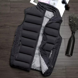 Wholesale <b>Black</b> Custom Logo Thick Winter <b>Men's</b> Puffer Bubble <b>Vest</b> Jacket Unisex with Hoodie New High Quality - Product Image 4