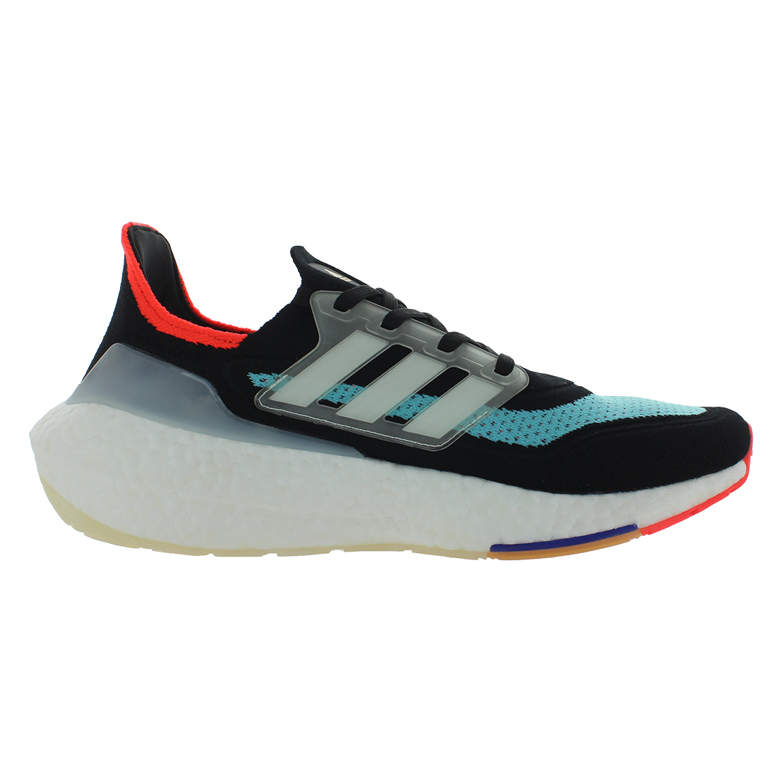 For Ultraboost 21 Men's Running Shoes Black/White/Aqua Color | 100