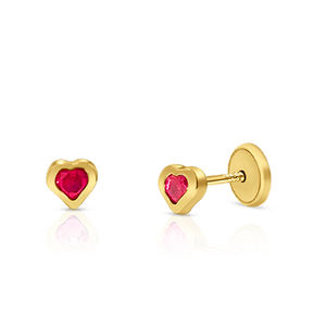 Pendientes de tuerca de latón de diseño religioso de moda con corazón CZ piedra rodio y chapado en oro para fiestas - Product Image 2