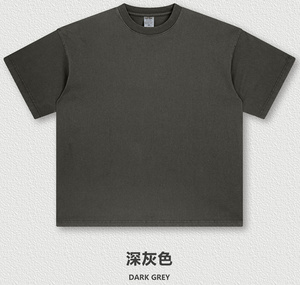 เสื้อยืดแขนสั้นสำหรับผู้ชายผ้าฝ้ายหนัก270ก. สำหรับทุกเพศทำโลโก้แบบย้อนยุคซักได้2025ออกแบบโลโก้ได้ตามต้องการ - Product Image 5